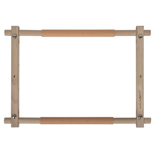 Milward drehbarer Gobelinrahmen – 38,5 x 30,5 cm (15 x 12 Zoll) Clip-On-Rollrahmen für Stickereien, Kreuzstich, Handarbeiten, Quilten – Buchenholz von Milward
