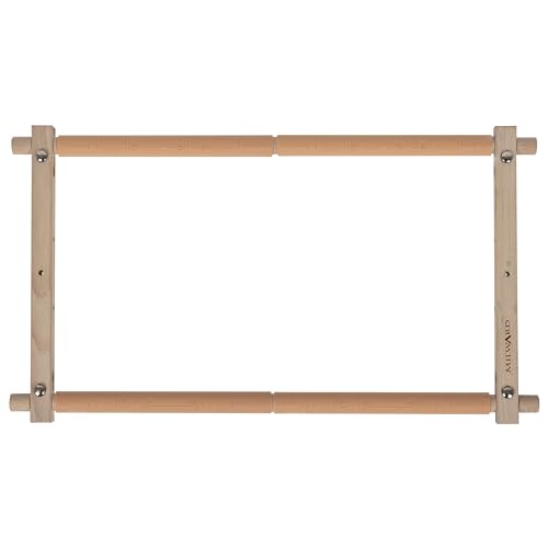 Milward drehbarer Gobelinrahmen – 45,7 x 30,5 cm (18 x 12 Zoll) Clip-On-Rollrahmen für Stickereien, Kreuzstich, Handarbeiten, Quilten – Buchenholz von Milward