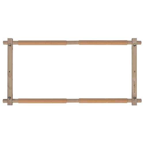 Milward drehbarer Gobelinrahmen – 61 x 30,5 cm (24 x 12 Zoll) Clip-On-Rollrahmen für Stickereien, Kreuzstich, Handarbeiten, Quilten – Buchenholz von Milward
