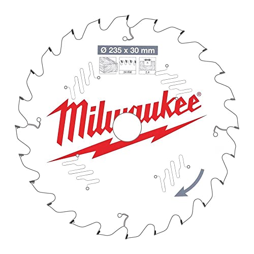 Milwaukee, Kreissägeblatt Holz, Ø 235 x 30 x 2,4 x 24 Zähne ATB, 4932471305, wesentliches Schneidzubehör für Tischlerarbeiten und Tischlerarbeiten Milwaukee, Kreissägeblatt Holz, Ø 235 x 30 x 2,4 x 24 Zähne ATB, 4932471305, wesentliches Schneidzubehör für Tischlerarbeiten und Tischlerarbeiten von Milwaukee