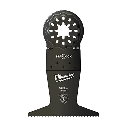 Milwaukee, Multitool Klinge Bi-Metall Holz genagelt – 65 x 42 mm – 48906027, entworfen für schnelle Klingenwechsel für OIS und Starlock Multifunktionswerkzeuge von Milwaukee