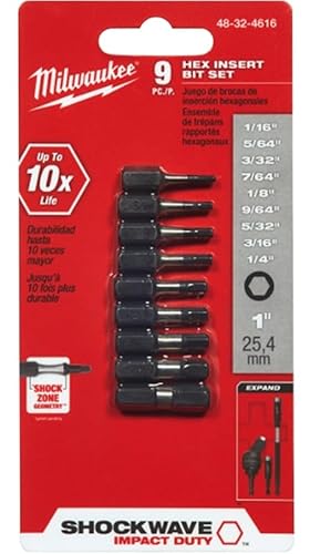 Milwaukee 48-32-4616 Elektro-Schlagschrauber-Bit-Set, 9-teilig von Milwaukee