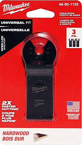 Milwaukee 48-90-1133 Japanische Präzisionszahn-Hartholz-Schneiden, Hartstahl, oszillierende Multifunktionswerkzeugklingen, 3 Stück von Milwaukee