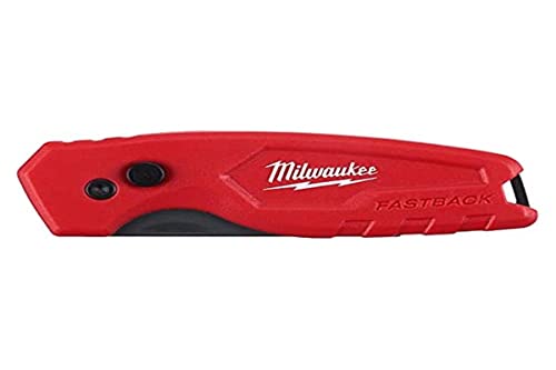 Milwaukee FASTBACK Universal-Klappmesser, kompakt inkl. 1 Klinge mit Gürtelclip, Rot von Milwaukee