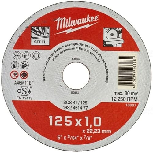 Milwaukee Metalltrennscheibe 125x1 mm Contr. 4932451477 Milwaukee Metalltrennscheibe 125x1 mm Contr. 4932451477 von Milwaukee