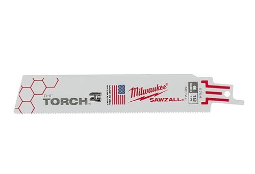 Milwaukee 48-00-5784 6, 18 Teeth per Inch, Super Sawzall Blades, Bi-Metal, 5 Säbelsägeblatt 48005784 (5) 150 x 1,4 mm Torch, Metall, Weiss/Opulenter Garten, 5 von Milwaukee