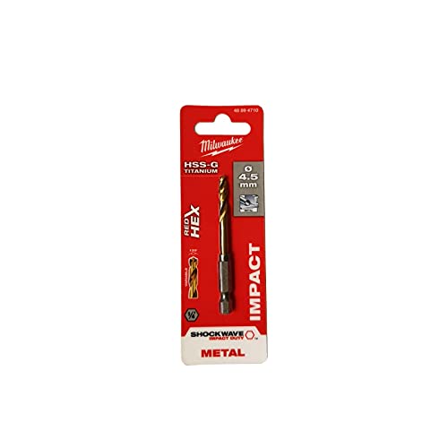 Milwaukee Shockwave Metallbohrer HSS-G Red Hex Titan 1/4" 4,5x76mm von Milwaukee