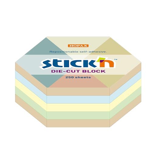 Queue für Haftnotizen in Hexagon-Form, 250 Blatt, aus Papier, verschiedene Farben, 6,08 x 7,02 cm Mimbek von Mimbek