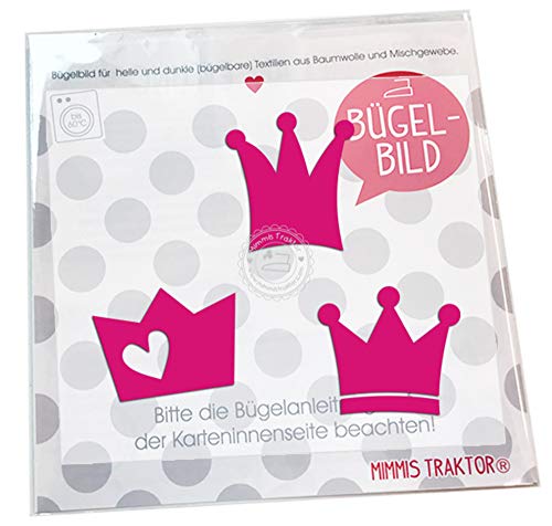 Bügelbild 3 Kronen 4 bis 4,5 cm PINK Flockfolie Aufbügler Applikationen Bügelsticker für Stoffe Textilien Kinder zum Aufbügeln Flicken Bügelbild 3 Kronen 4 bis 4,5 cm PINK Flockfolie Aufbügler Applikationen Bügelsticker für Stoffe Textilien Kinder zum Aufbügeln Flicken von Mimmis Traktor