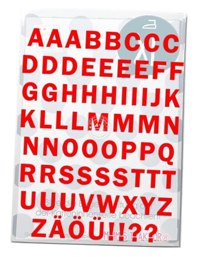 Bügelbild Buchstaben abc 2 cm Druckschrift Alphabet Flockfolie Aufbügler Applikationen Bügelsticker für Stoffe Textilien Kinder zum Aufbügeln Flicken, Farbe:rot von Mimmis Traktor