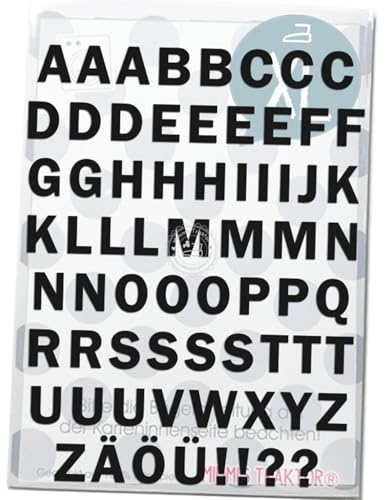 Bügelbild Buchstaben abc 2 cm Druckschrift Alphabet Flockfolie Aufbügler Applikationen Bügelsticker für Stoffe Textilien Kinder zum Aufbügeln Flicken, Farbe:schwarz von Mimmis Traktor