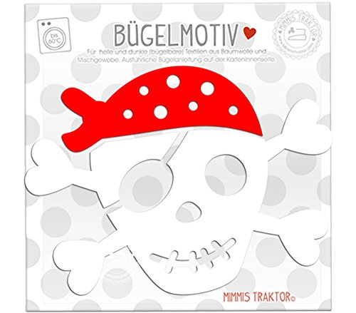 Bügelbild Gr. L Pirat 14,5 cm x 11 cm WEISS ROT Flockfolie Aufbügler Applikationen Bügelsticker für Stoffe Textilien Kinder zum Aufbügeln Flicken Bügelbild Gr. L Pirat 14,5 cm x 11 cm WEISS ROT Flockfolie Aufbügler Applikationen Bügelsticker für Stoffe Textilien Kinder zum Aufbügeln Flicken von Mimmis Traktor