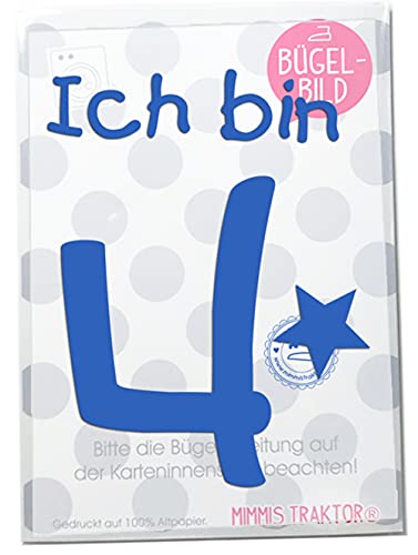 Bügelbild Ich bin ... mit Stern BLAU Flockfolie Aufbügler Applikationen Bügelsticker für Stoffe Textilien Kinder zum Aufbügeln Flicken, Farbe:4 Bügelbild Ich bin ... mit Stern BLAU Flockfolie Aufbügler Applikationen Bügelsticker für Stoffe Textilien Kinder zum Aufbügeln Flicken, Farbe:4 von Mimmis Traktor