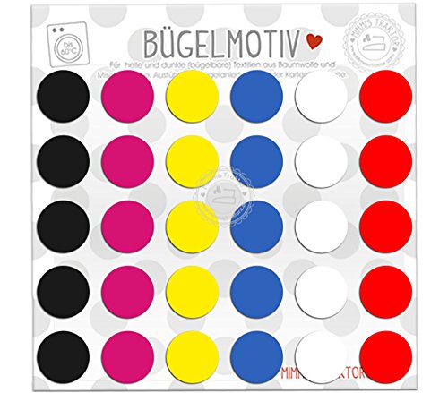 Bügelbild KONFETTI 30 Punkte 2 cm Flockfolie Aufbügler Applikationen Bügelsticker für Stoffe Textilien Kinder zum Aufbügeln Flicken Bügelbild KONFETTI 30 Punkte 2 cm Flockfolie Aufbügler Applikationen Bügelsticker für Stoffe Textilien Kinder zum Aufbügeln Flicken von Mimmis Traktor