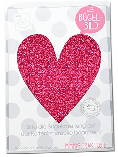 GLITZER Bügelbild Herz 9,5 cm x 10 cm Aufbügler Applikationen Bügelsticker für Stoffe Textilien Kinder zum Aufbügeln Flicken, Farbe:Glitzer pink GLITZER Bügelbild Herz 9,5 cm x 10 cm Aufbügler Applikationen Bügelsticker für Stoffe Textilien Kinder zum Aufbügeln Flicken, Farbe:Glitzer pink von Mimmis Traktor