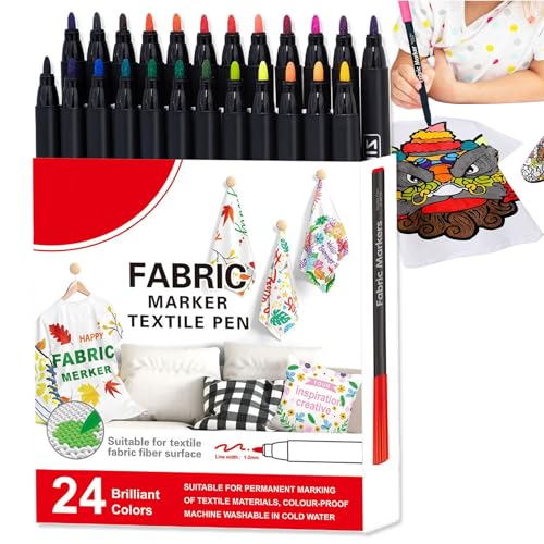 Fabric Marker, Cloth Paint Pen, Water Based Textile Ink, Washable Fine Tip, Excellent for Graffiti Art, Laundry Labels, Tote Bags, Shoes, Tablecloths, Home and Industrial Use Fabric Marker, Cloth Paint Pen, Water Based Textile Ink, Washable Fine Tip, Excellent for Graffiti Art, Laundry Labels, Tote Bags, Shoes, Tablecloths, Home and Industrial Use von Mimoqk