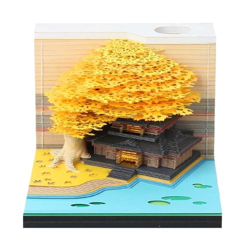 Kalender 2026-3D-Kalender für kreatives, Lichtkunst mit Tränennotizen, Blumenpapierskulptur für Ferienhaus im Klassenzimmer, süße, weiche Farben 2026 Memoplaner, 3,25 x 3,25 Zoll von Mimoqk