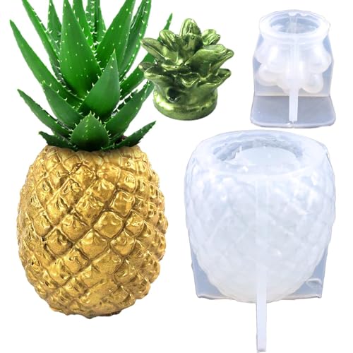 Mimoqk 3D-Ananas-Harzform | Ananas Silikonform Epoxidharzform | DIY-Harz-Blumentopfform, Epoxidharz-Ananas-förmige Vase, Stifthalter, Flaschen Mimoqk 3D-Ananas-Harzform | Ananas Silikonform Epoxidharzform | DIY-Harz-Blumentopfform, Epoxidharz-Ananas-förmige Vase, Stifthalter, Flaschen von Mimoqk