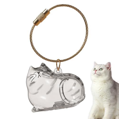 Mimoqk Cat Hair Storage Bottle, Clear Keepsake Container, Portable Mini Bin, Secure Lid Design, Transparent, Pet Memorial Supply for Travel Car Home Sympathy Use and More von Mimoqk