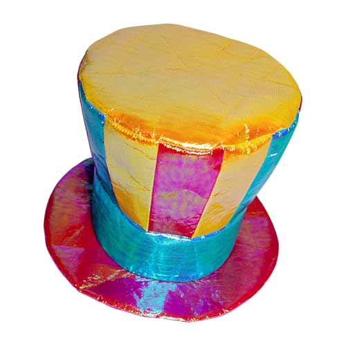 Mimoqk Clown Hat, Crazy Rainbow Cap, Funny Festival Headwear with Soft Fabric, Colorful Costume Topper Accessory for Kids Events Party Parade Halloween, 9.84 inches von Mimoqk