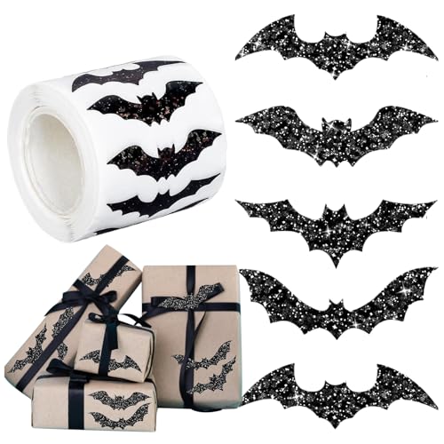 Mimoqk Halloween-Aufkleber | Schwarze Aufkleber für Fenster und Wand – wasserdichte Aufkleber für Umschlagverschluss, Geschenke für Mädchen, , Familie, Freunde von Mimoqk