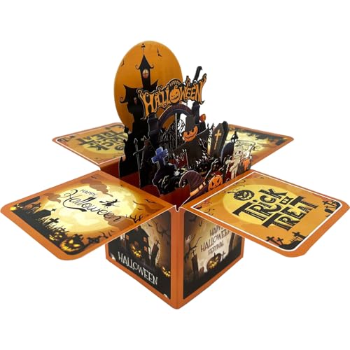 Mimoqk Halloween-Karte, fröhliche Halloween-Karten, 3D-Postkarten, Popup-Postkarten, für Mädchen, , Frauen, Männer, Freunde, Familie Mimoqk Halloween-Karte, fröhliche Halloween-Karten, 3D-Postkarten, Popup-Postkarten, für Mädchen, , Frauen, Männer, Freunde, Familie von Mimoqk