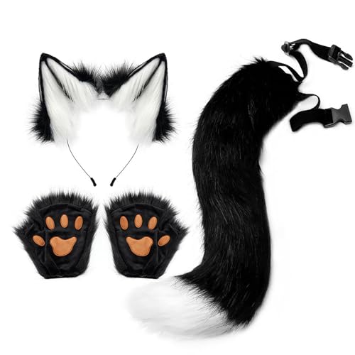 Mimoqk Halloween Wolfskostüm | Wolfskostüm-Set für Mädchen zum Verkleiden, leicht zu tragendes Zubehör für Cosplay-Kostüm für Bühnenperformance, Karneval und Cosplay von Mimoqk