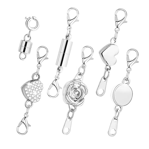 Mimoqk Magnetischer Halskettenverschluss,6 Stück Armbandverlängerung - Halskettenverlängerung Lobsterverschlüsse Für Schmuckreparatur Alltagstrage Urlaub Feiertag Damen von Mimoqk