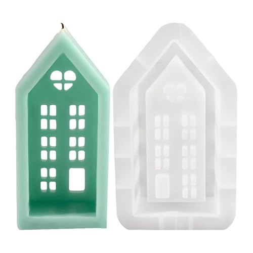 Mimoqk Silikon-Hausform, Hausseifenform | Antihaft-Hausputz zum Gießen - Formen zum Gießen von Epoxidharz-Gießformen, Silikon-Hauskerzenformen, wiederverwendbar für Zuhause von Mimoqk