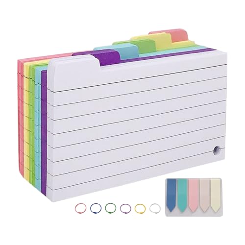 Notizkarten - 300 Stück bunte gefütterte Flash-Karten zum Studium und Organisieren, enthält Aufkleber mit einfacher Beschriftung, Schulbedarf für Lehrer Schüler Notizkarten - 300 Stück bunte gefütterte Flash-Karten zum Studium und Organisieren, enthält Aufkleber mit einfacher Beschriftung, Schulbedarf für Lehrer Schüler von Mimoqk