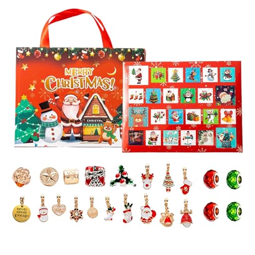 Weihnachts -Advents -Armbänder - 2025 Ferienhandwerkskit für Teenager, mach es selbst Schmuck mit festlichem Charme, Armband -Kit für Mädchenjungen, Geburtstagsgeschenk, Perlenset, kreativer Pack, 7,7 von Mimoqk