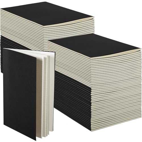 Mimorou 100 Pcs Kraft Notebook Journals 5.5 Inch x 8.3 Inch A5 Softcover Notebooks Bulk for Writing Sketch Office Notepad with 60 Pages 30 Sheets (Black,Dot) von Mimorou