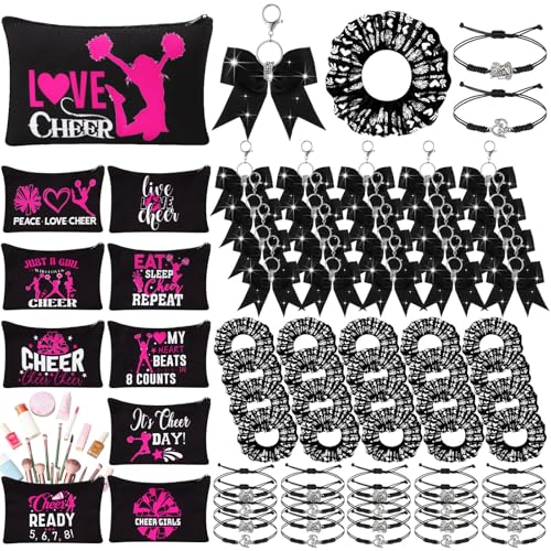 Mimorou Cheerleader-Geschenke für Team-Cheerleader-Geschenke, inklusive 20 Cheerleader-Armbänder, 20 Make-up-Taschen, 20 Schlüsselanhänger, 20 Haargummis für Cheerleading-Partygeschenke (schwarz), 80 Mimorou Cheerleader-Geschenke für Team-Cheerleader-Geschenke, inklusive 20 Cheerleader-Armbänder, 20 Make-up-Taschen, 20 Schlüsselanhänger, 20 Haargummis für Cheerleading-Partygeschenke (schwarz), 80 von Mimorou
