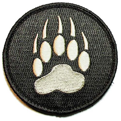 Black Bear Paw Moral Patch, bestickte Applikation, Verschluss mit Klettverschluss an taktischen Hut, Taschen, Jacken von Minason