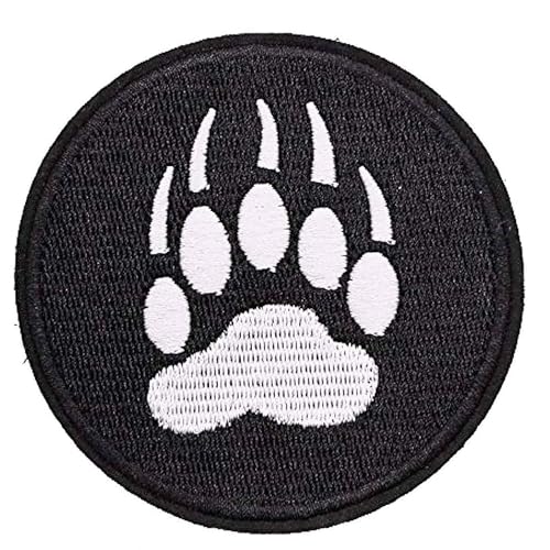 Black Bear Paw Moral Patch, bestickte Applikation, Verschluss mit Klettverschluss an taktischen Hut, Taschen, Jacken von Minason