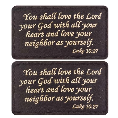 Luke 10:27 Bibel-Patches, You Shall Love The Lord Your God Stickerei Moral Patches Set für Mützen, Taschen, Rucksäcke, taktische Weste von Minason