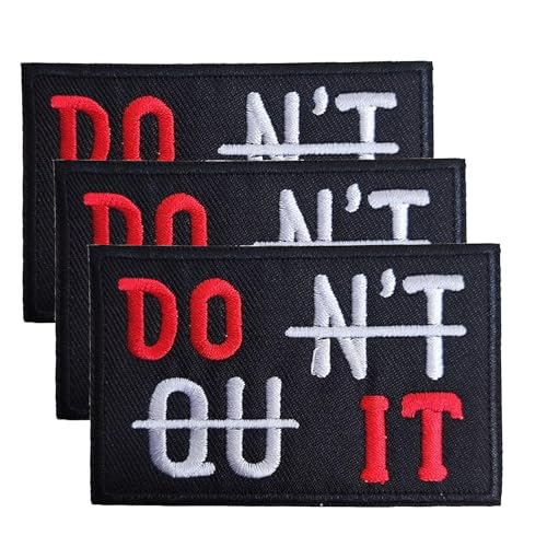 Motivierender Aufnäher zum Aufbügeln, Motiv: Don't Quit, 3 Stück, zum Aufnähen von Kleidung, Jeans, Taschen, Hüten, Kleidern, Rucksäcken von Minason