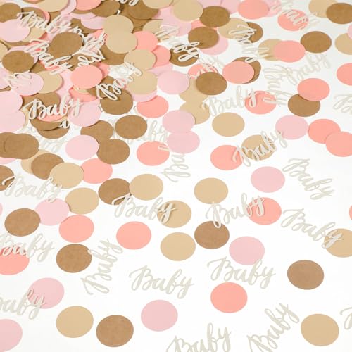 Minatee 400 Stück Babyparty-Konfetti-Dekorationen, Tisch-Konfetti-Punkte, Geschlechtsoffenbarung, Hochzeitsdekoration (moderne Farbe, runder Stil) von Minatee
