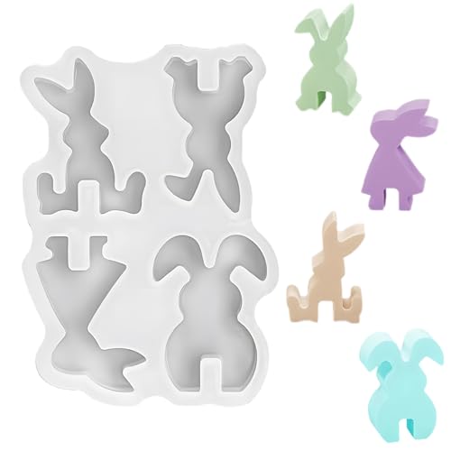 Silikonformen Gießformen Ostern Hase, Silikonform Osterhase DIY Hasen Silikonform Ostern, Silikonform Hase Osterhasen Silikonform Hasen Frühling, für DIY Osterdeko Handwerk von Mincloss