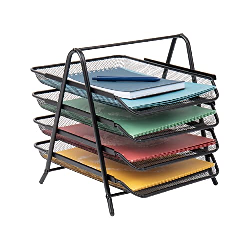 Mind Reader 4tpaper-blk 4 Etagen Paper Tray Schreibtisch Organizer, schwarz schwarz von Mind Reader