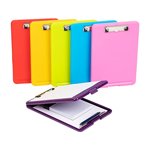 Mind Reader COLCLIP6-ASST Storage Clipboard with Low Profile Clip, Letter Size, Bottom Hinge, Set of 6, 9.25" L x 13.25" W x 1" H, Kunststoff, Assorted Colors von Mind Reader