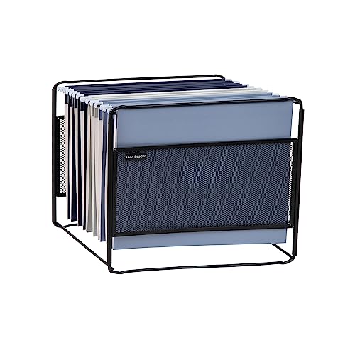 Mind Reader Ordner-Organizer zum Aufhängen, Desktop-Organizer, Aufbewahrung, Büro, Metallgeflecht, 33 Zoll L x 9,75 Zoll B x 10,25 Zoll H, Schwarz von Mind Reader