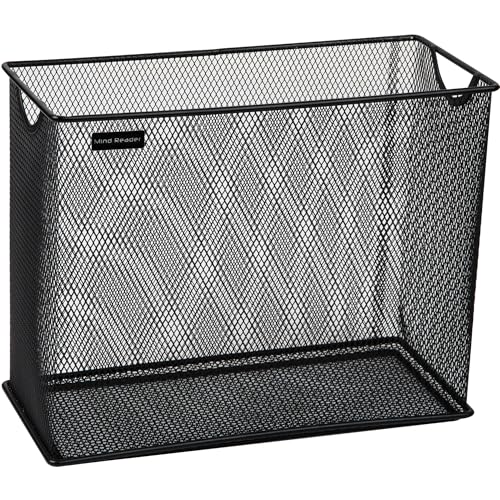 Mind Reader Vertical Storage Basket, Letter Size, Hanging Files or Folders and Magazines, Desktop Organizer, Metal Mesh, 12.25" L x 5.5" W x 10" H, Metall, Black Mind Reader Vertical Storage Basket, Letter Size, Hanging Files or Folders and Magazines, Desktop Organizer, Metal Mesh, 12.25" L x 5.5" W x 10" H, Metall, Black von Mind Reader