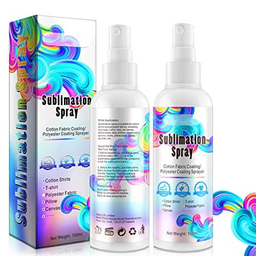 Sublimationsspray,100 Ml Sublimationsspray Für Baumwollhemden,Sublimationsspray Für Baumwolle,Für Baumwoll T-Shirt Mischungen Und Alle Stoffe,Schnell Trocknende (100 l) von Mineatig