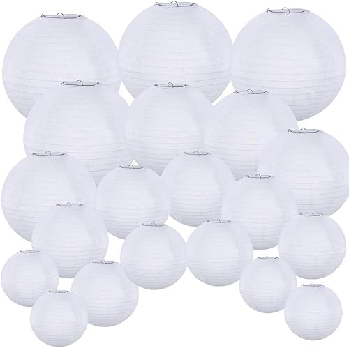 Miners2000 Papier Laternen-Round Hanging Decorations in White for Wedding Party, 4" 6" 8" 10" 12" Miners2000 Papier Laternen-Round Hanging Decorations in White for Wedding Party, 4" 6" 8" 10" 12" von Miners2000