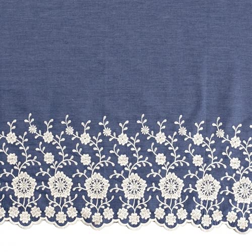 Bestickter Jeansstoff, Baumwolle, Blau, Meterware Bestickter Jeansstoff, Baumwolle, Blau, Meterware von Minerva