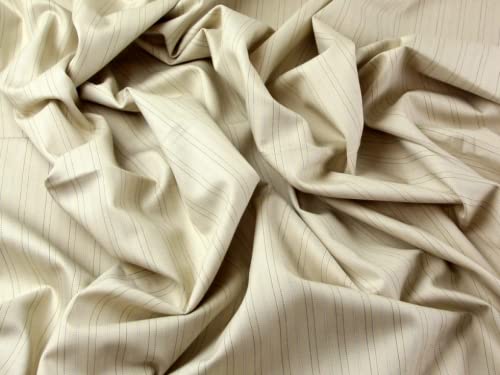Nadelstreifen Poly, Viskose & Lycra Stretch passend Kleid Stoff beige – Meterware von Minerva Crafts