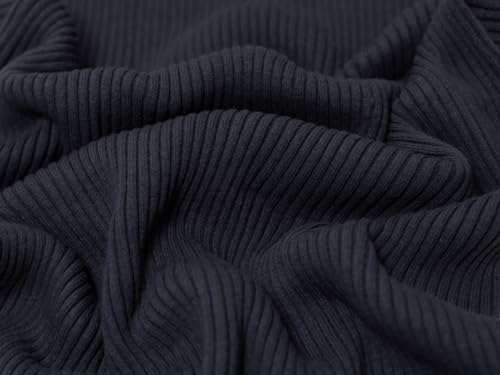 Strickstoff, grob, schlauchförmig, gerippt, Marineblau, Meterware von Minerva