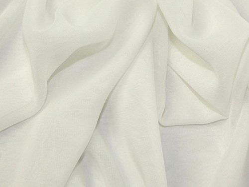 Uni Chiffon Kleid Stoff, Meterware, Elfenbeinfarben Uni Chiffon Kleid Stoff, Meterware, Elfenbeinfarben von MINERVA