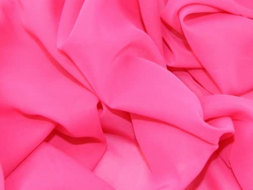 Uni Chiffon Kleid Stoff Cerise Pink – Meterware + Gratis Minerva Crafts Craft Guide von MINERVA